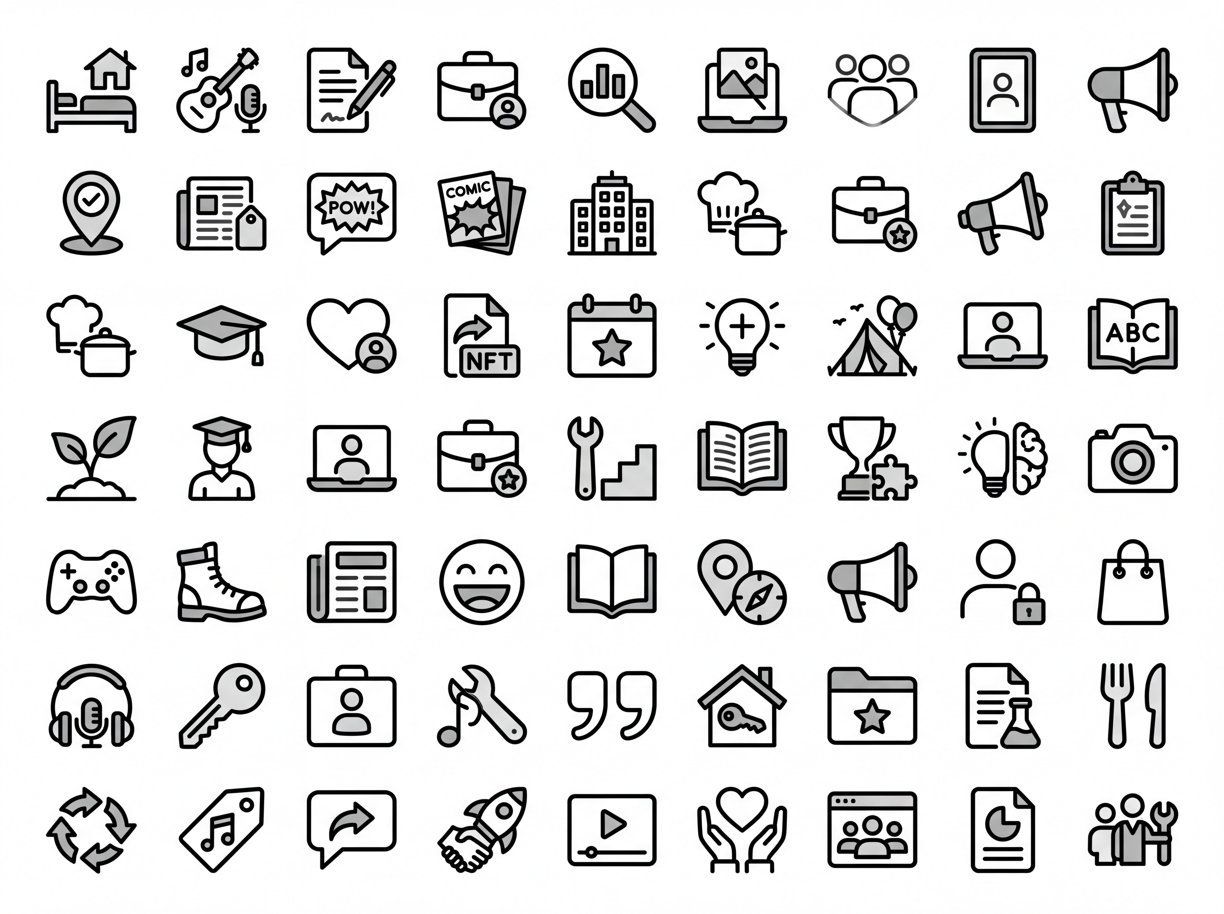 Content type icons — News, Events, Jobs, Recipes and more