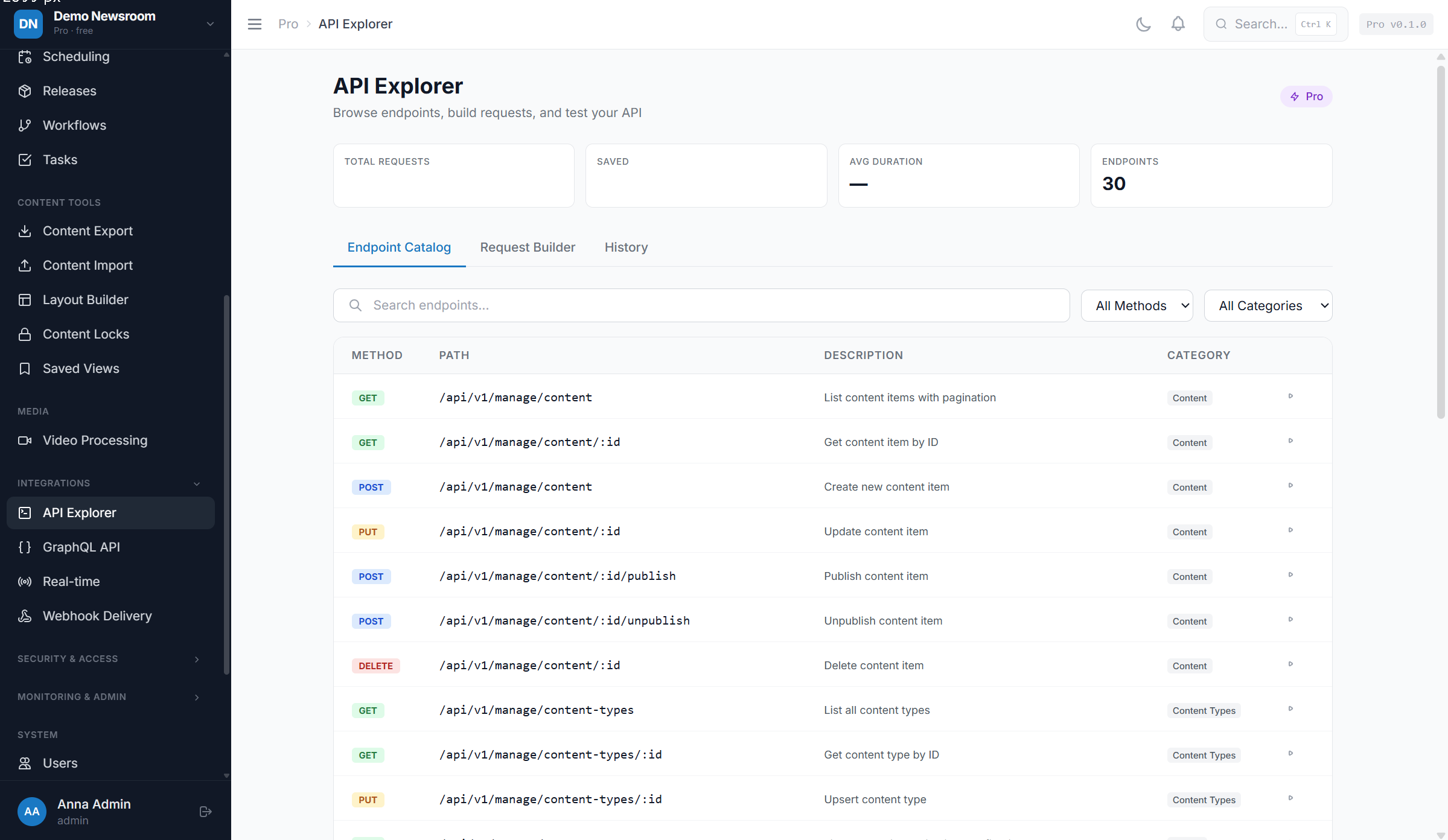 roadbeat API explorer